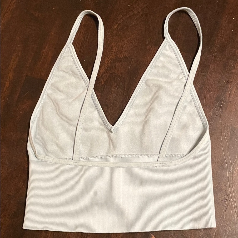Free People Tan and baby blue V-Neck Crop Top bralette bundle - Picture 5 of 6